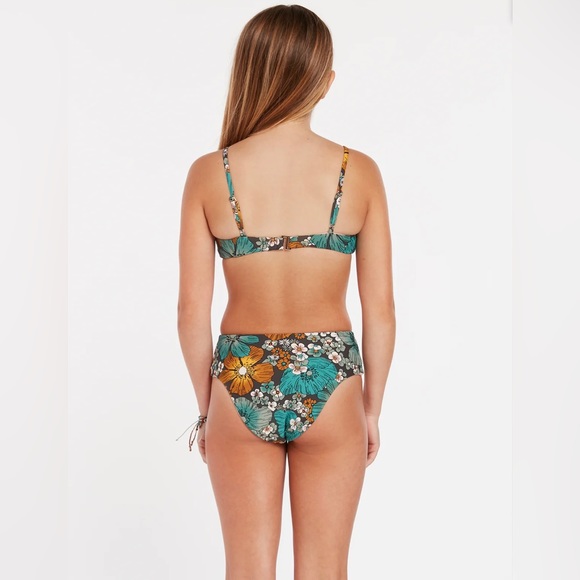 VOLCOM GIRLS NOTHING BUD LOVE BIKINI SET - JADE - Picture 2 of 5